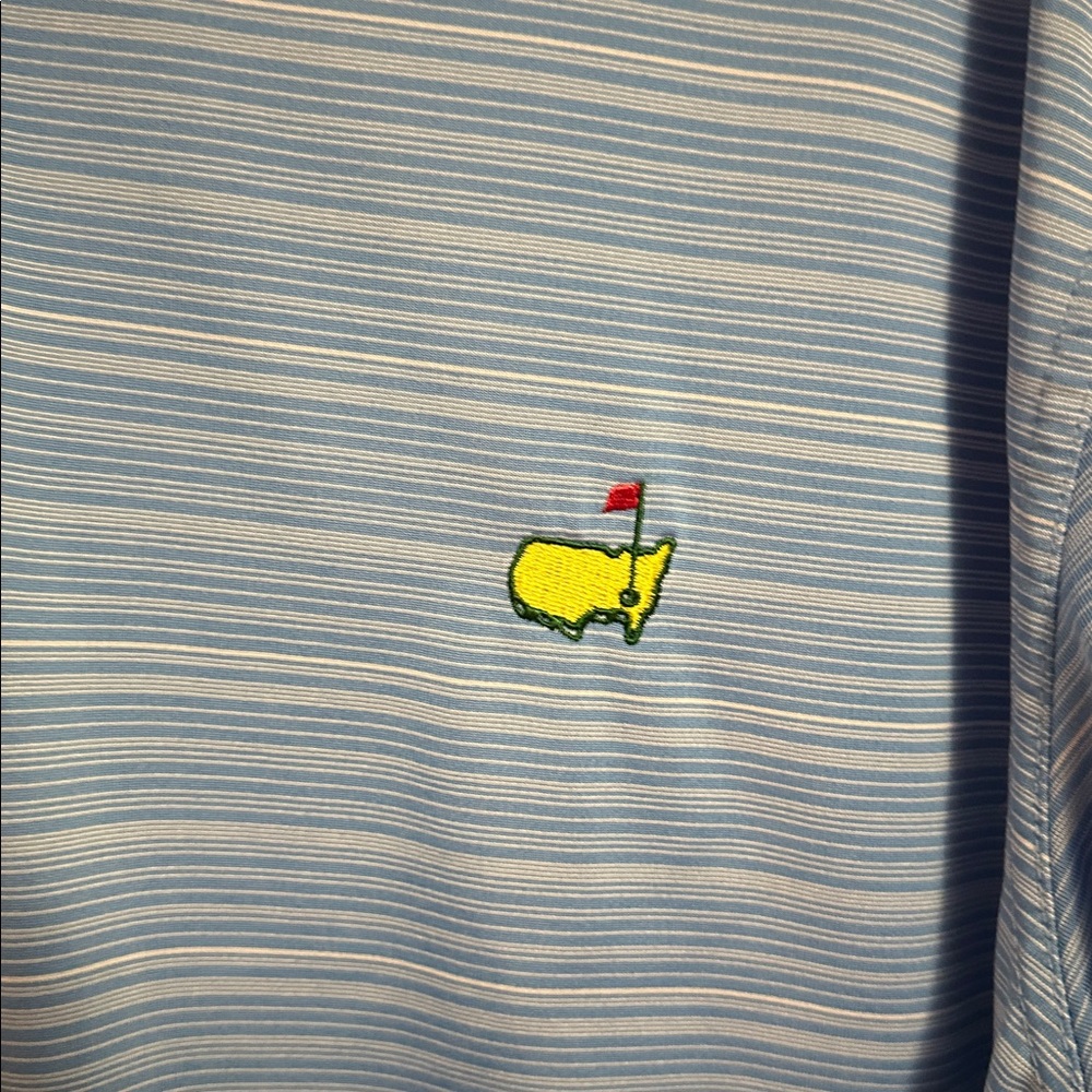 Masters Performance Blue Striped Polo Golf Shirt XL - Picture 3 of 4